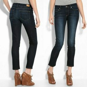 Paige Peg Skinny Jeans Dark Wash Navy